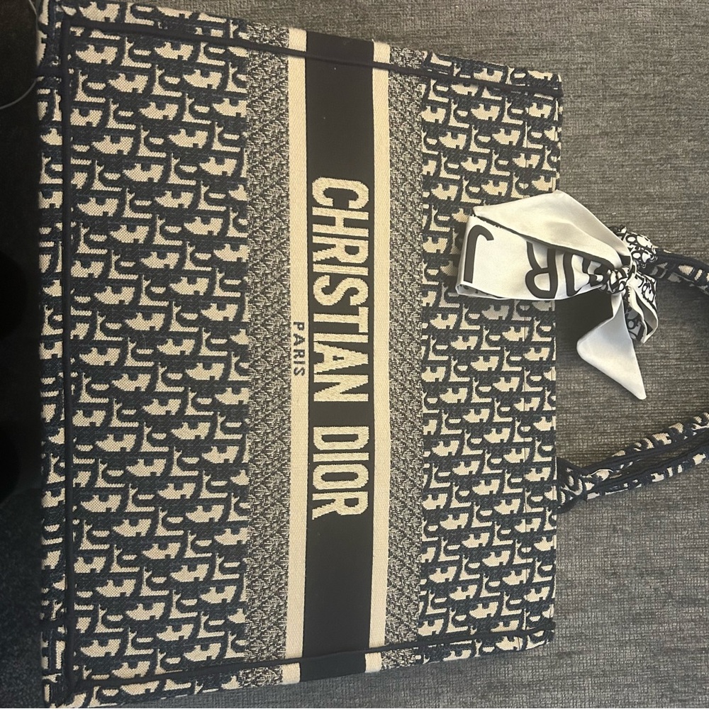 Dior Navy and Cream Tote Bag